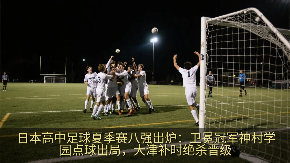 高中足球球员在比赛结束前庆祝关键进球